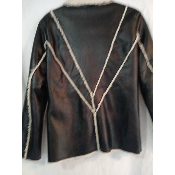 Cripple Creek Brown Faux Leather & White Shearling Trim & Lining Womens Medium - Picture 10 of 16